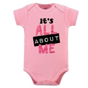 It’s All About Me Short Sleeve Pink Onesie